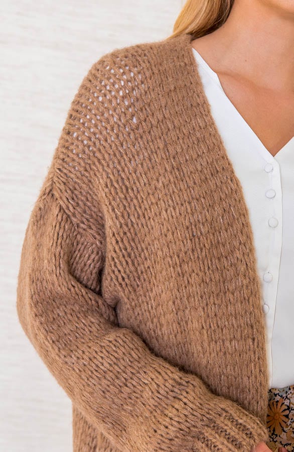 Trendy Vest Gebreid Skye Camel – shoparchief — foto 4
