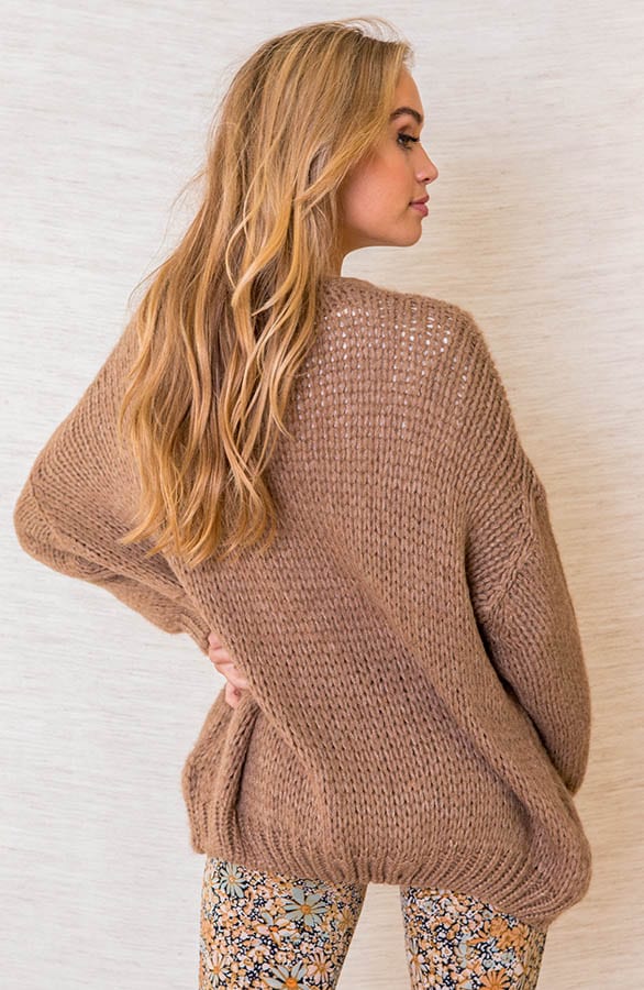 Trendy Vest Gebreid Skye Camel – shoparchief — foto 3