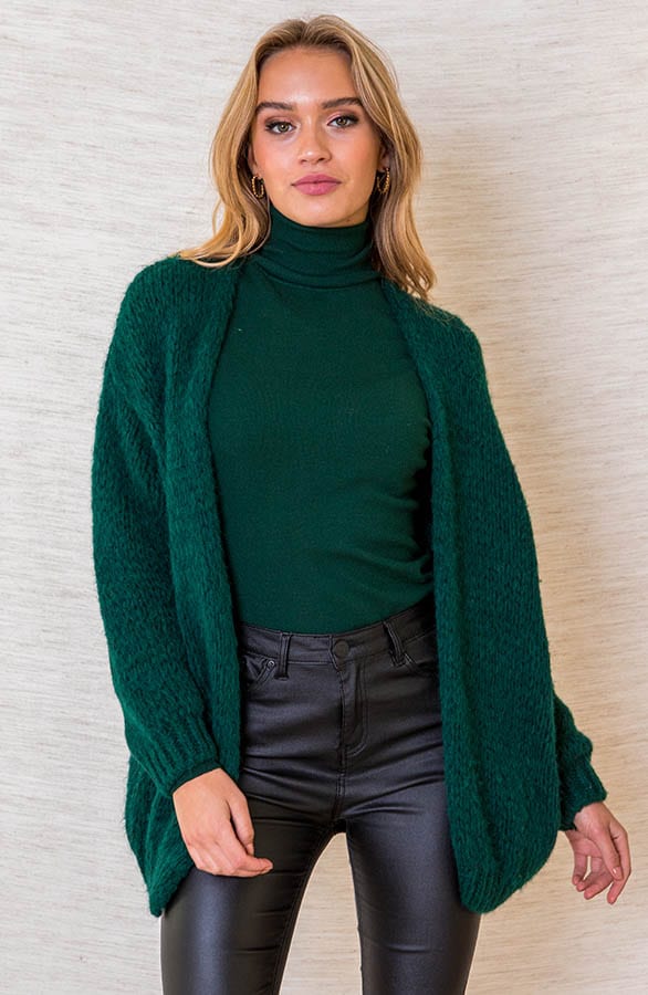 Trendy Vest Gebreid Skye Smaragd – shoparchief
