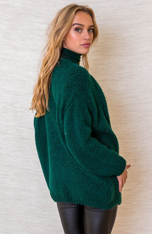 Trendy Vest Gebreid Skye Smaragd – shoparchief — foto 3