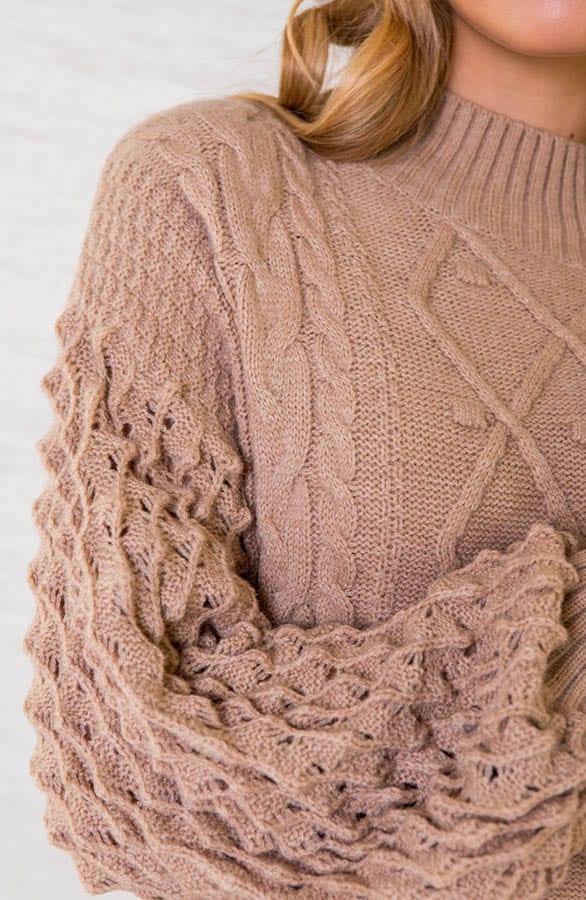 Tuniek Met Kabelpatroon Naomy Camel – shoparchief — foto 4