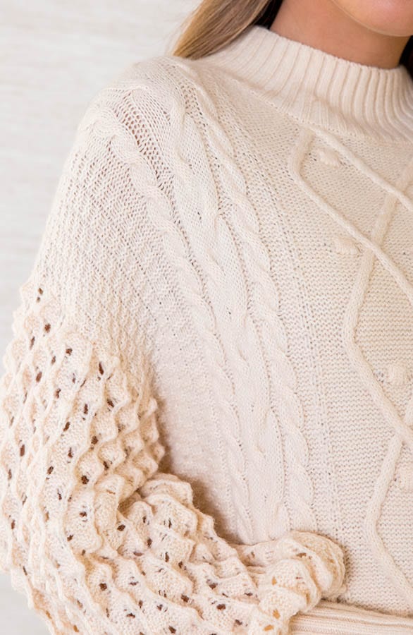 Tuniek Met Kabelpatroon Naomy Ecru – shoparchief — foto 3