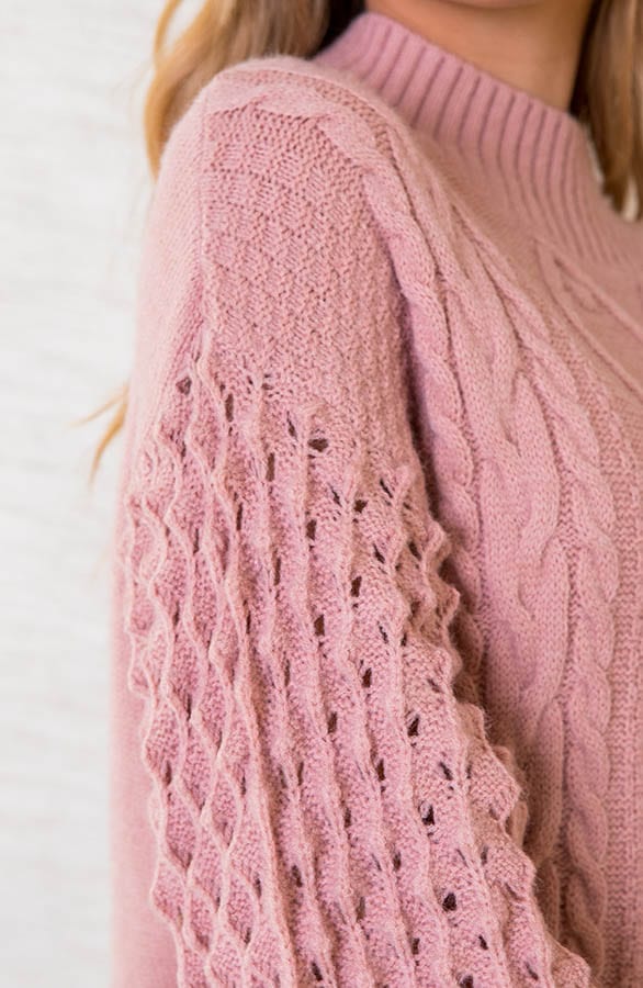 Tuniek Met Kabelpatroon Naomy Roze – shoparchief — foto 4