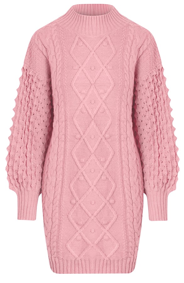 Tuniek Met Kabelpatroon Naomy Roze – shoparchief — foto 5