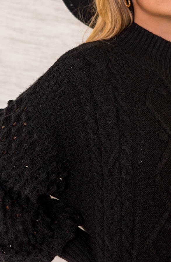 Tuniek Met Kabelpatroon Naomy Zwart – shoparchief — foto 4