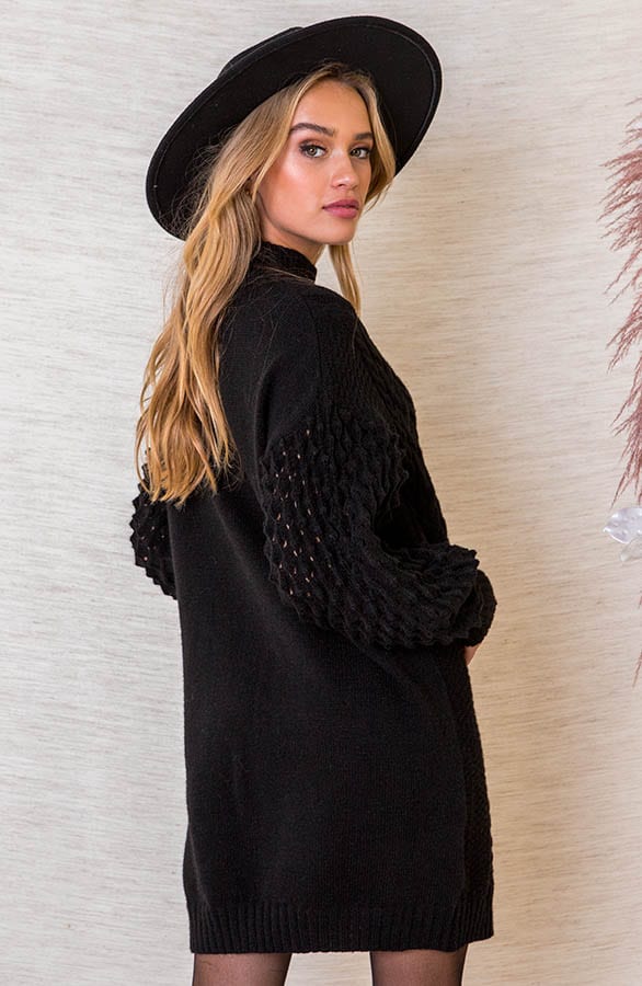 Tuniek Met Kabelpatroon Naomy Zwart – shoparchief — foto 3