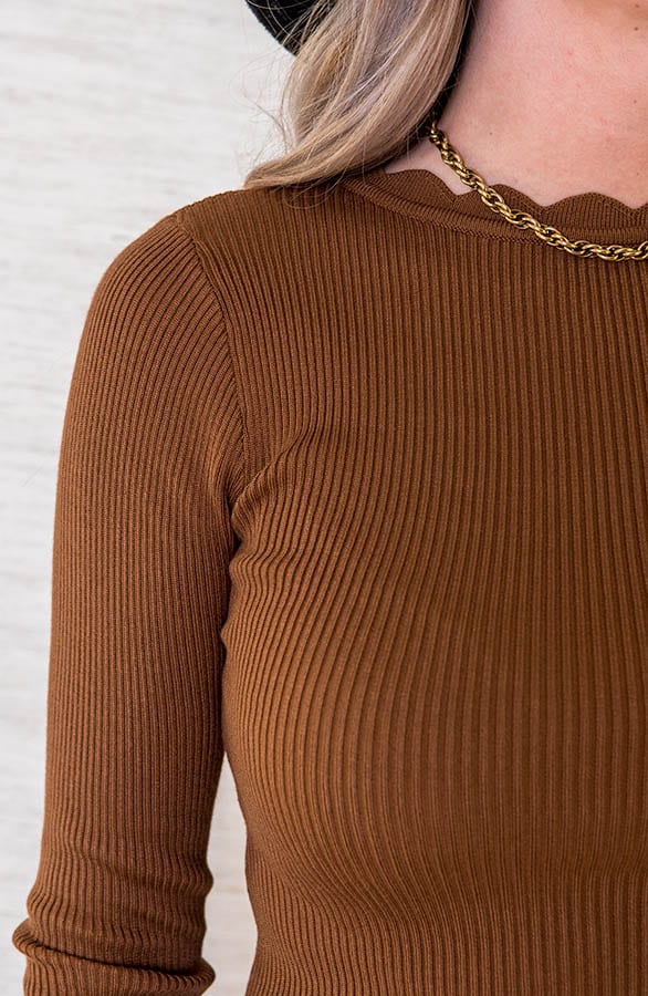 Wavy Rib Top Clare Cognac – shoparchief — foto 2