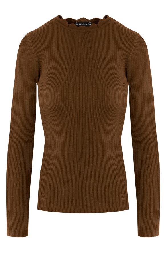 Wavy Rib Top Clare Cognac – shoparchief