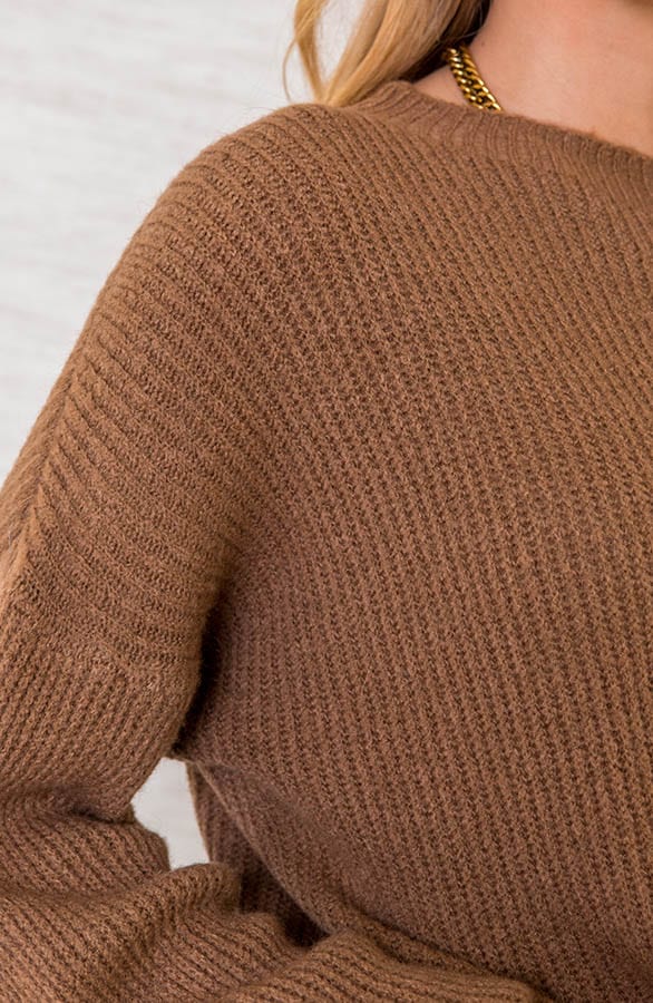 Zacht Gebreide Oversized Trui Emmy Camel – shoparchief — foto 4