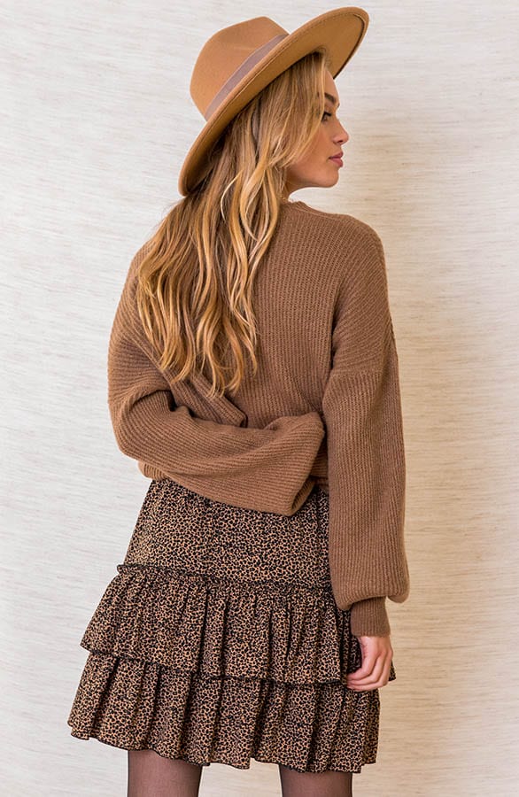 Zacht Gebreide Oversized Trui Emmy Camel – shoparchief — foto 3