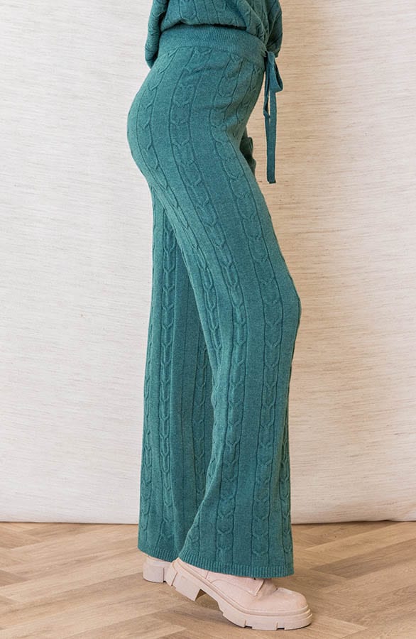 Zachtgebreide Kabelpatroon Broek Janice Oase – shoparchief — foto 2