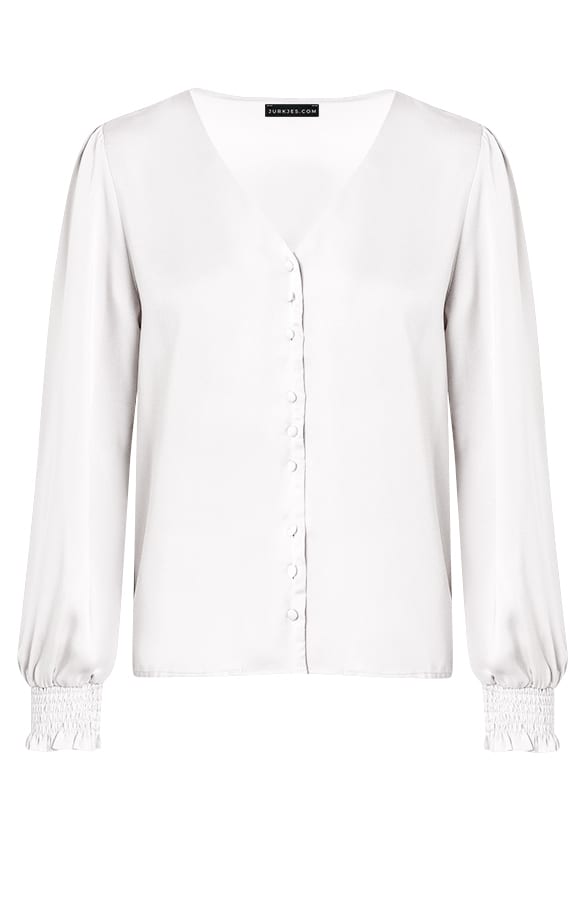 Zijden Blouse Met knopen Myla Ecru – shoparchief — foto 6