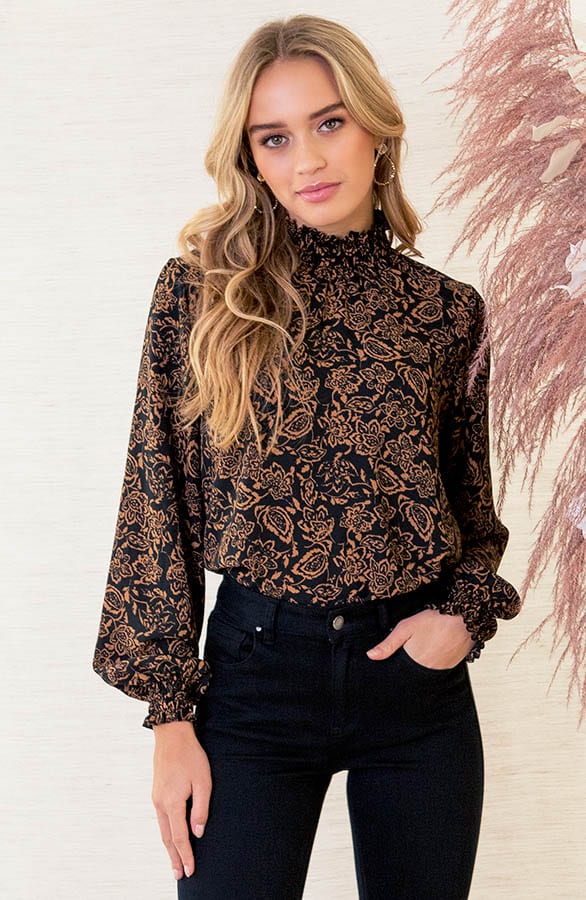 Col Blouse Paisley Philley Cognac – shoparchief
