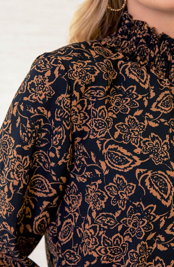 Col Blouse Paisley Philley Cognac – shoparchief — foto 4