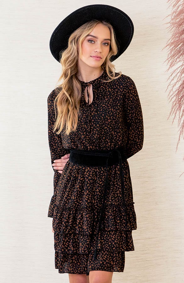 Evelyn Ruches Jurk Cognac – shoparchief — foto 3