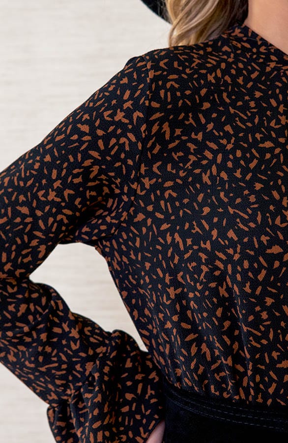 Evelyn Ruches Jurk Cognac – shoparchief — foto 4