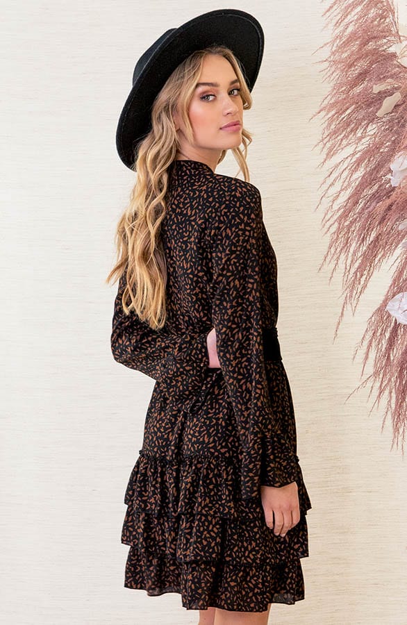Evelyn Ruches Jurk Cognac – shoparchief — foto 2