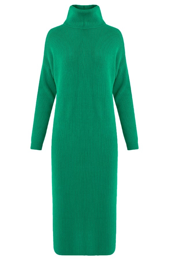 Gebreide Jurk Met Col Floor Bright Green – shoparchief — foto 6