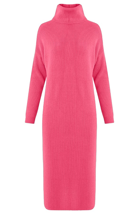 Gebreide Jurk Met Col Floor Roze – shoparchief — foto 6