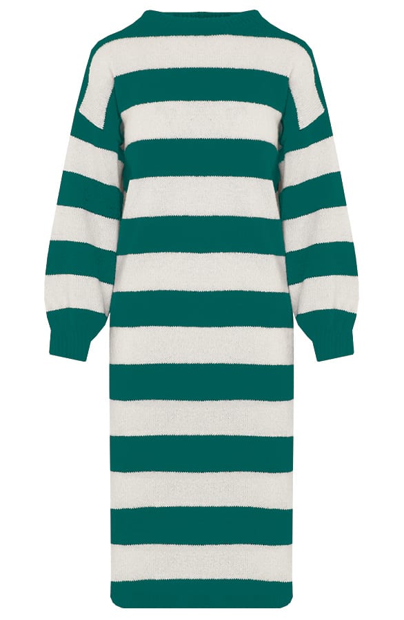 Gebreide Jurk Met Strepen Charley Groen – shoparchief — foto 6