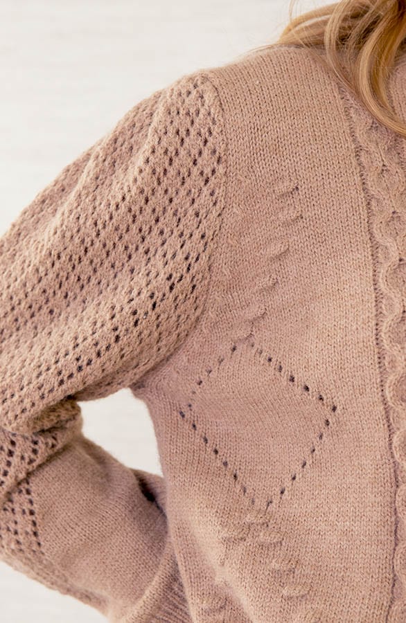 Gehaakte Details Trui Suzie Taupe – shoparchief — foto 4