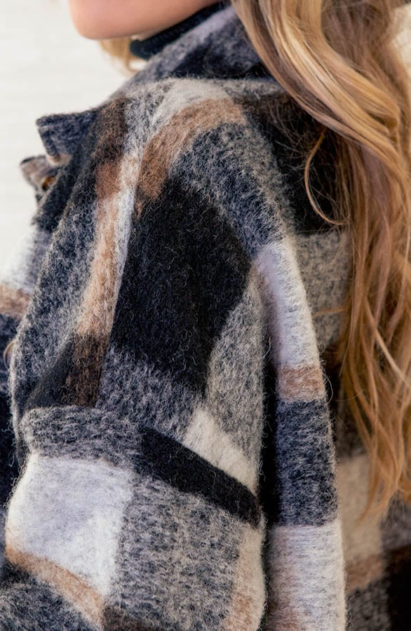 Geruite Woven Jas Rosie Zwart – shoparchief — foto 5