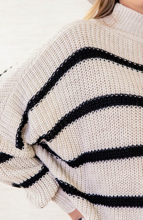 Gestreepte Oversized trui Roxie Beige – shoparchief — foto 5