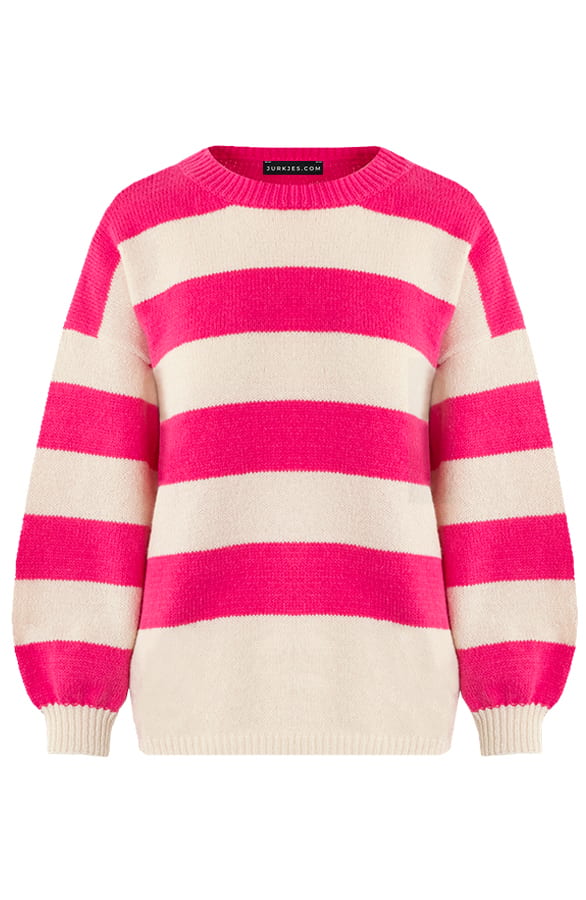 Gestreepte Trui Mylena Beige Fuchsia – shoparchief — foto 6