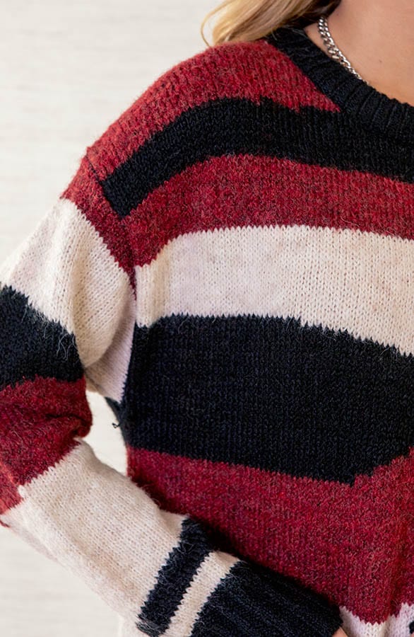 Gestreepte Tuniek Multicolour Alissa Bordeauxrood – shoparchief — foto 5