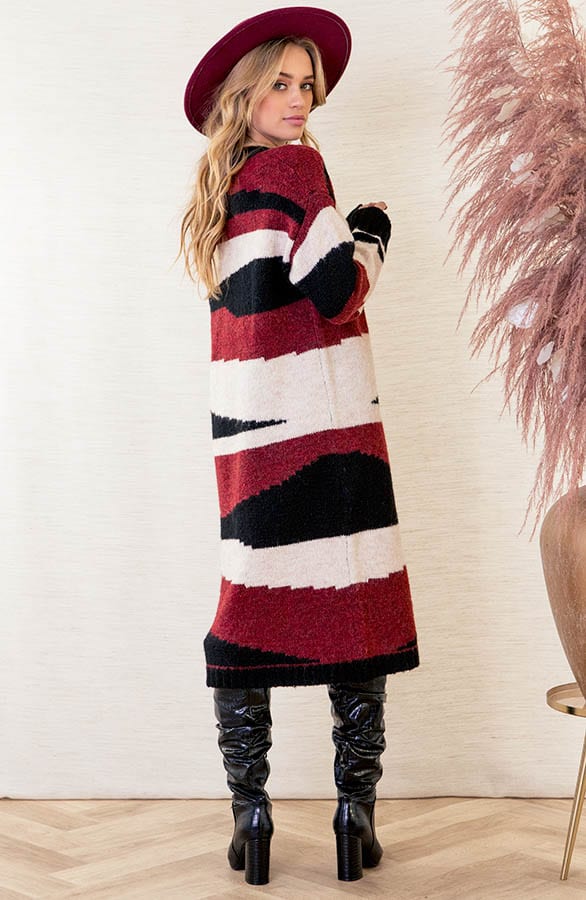 Gestreepte Tuniek Multicolour Alissa Bordeauxrood – shoparchief — foto 4