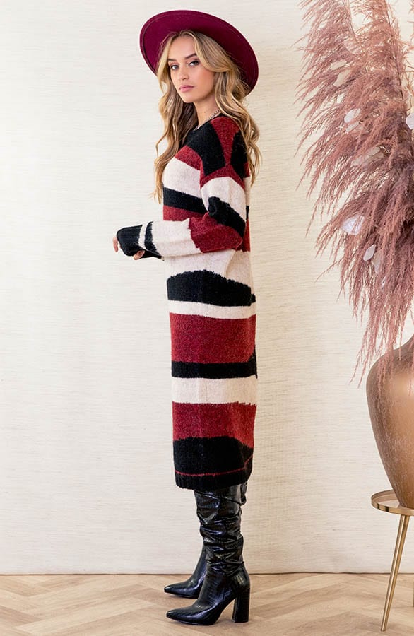 Gestreepte Tuniek Multicolour Alissa Bordeauxrood – shoparchief — foto 3