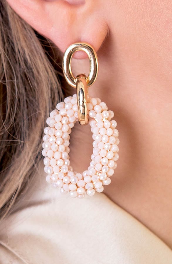 Gloria Ovalen Oorbellen Creme – shoparchief