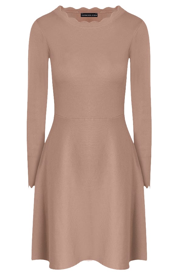Golvende Stretch Jurk Kylie Taupe – shoparchief — foto 5