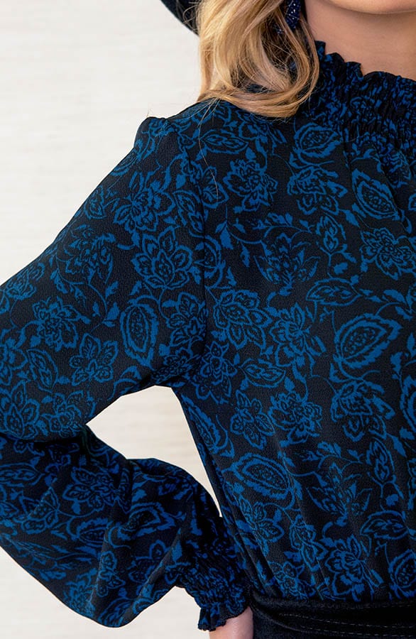 Jurk Met Colkraag Iliana Paisley print Petrol – shoparchief — foto 5