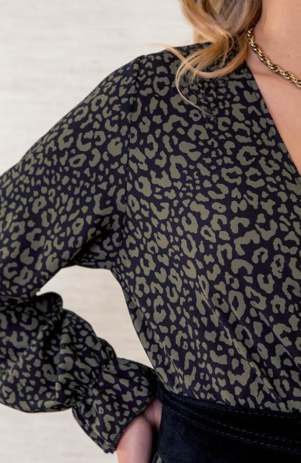 Jurk met Panterprint Hazel Zwart Groen – shoparchief — foto 4
