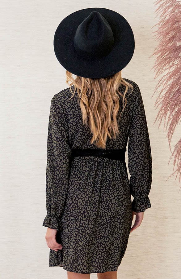 Jurk met Panterprint Hazel Zwart Groen – shoparchief — foto 3