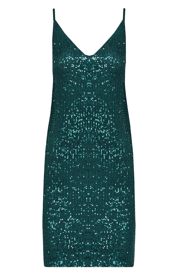 Limited Pailletten Cocktailjurk Lynna Smaragd – shoparchief