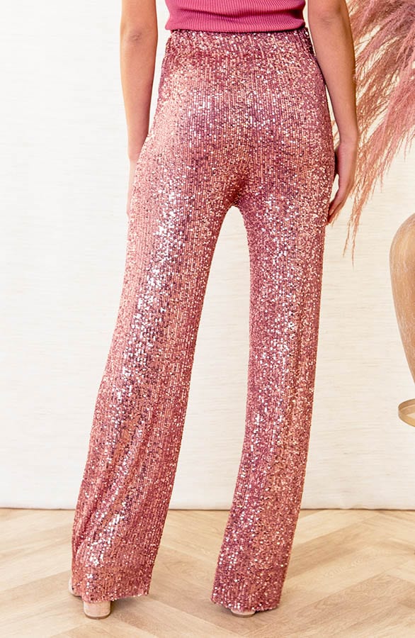 Limited Pailletten Flared Broek Davina Rose – shoparchief — foto 3