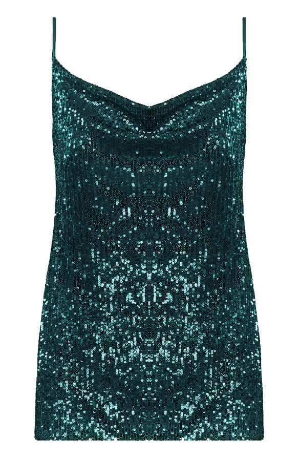 Limited Pailletten Top Davina Smaragd – shoparchief