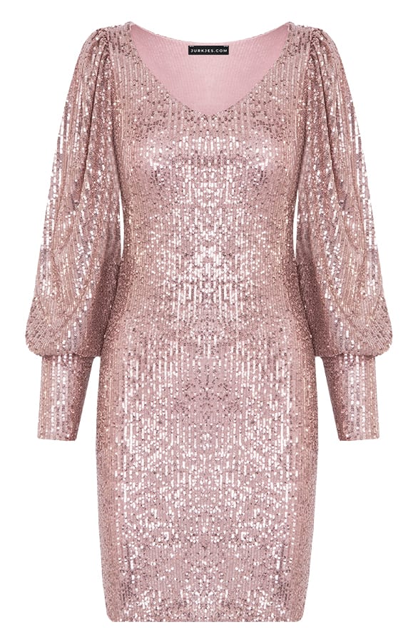 Limited Pailletten V-hals Jurk Shana Rose – shoparchief — foto 2