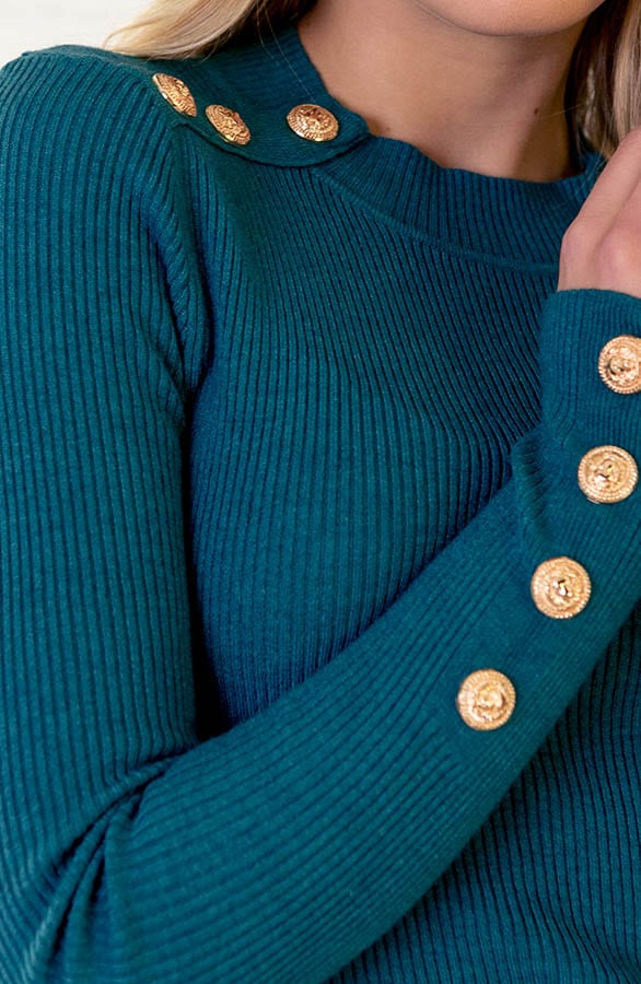 Longsleeve Stretch Trui Suzanne Smaragd – shoparchief — foto 5