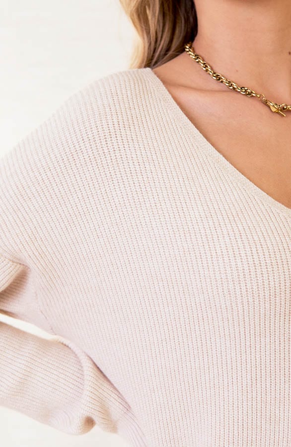 Midi Gebreide Jurk Lori Beige – shoparchief — foto 4