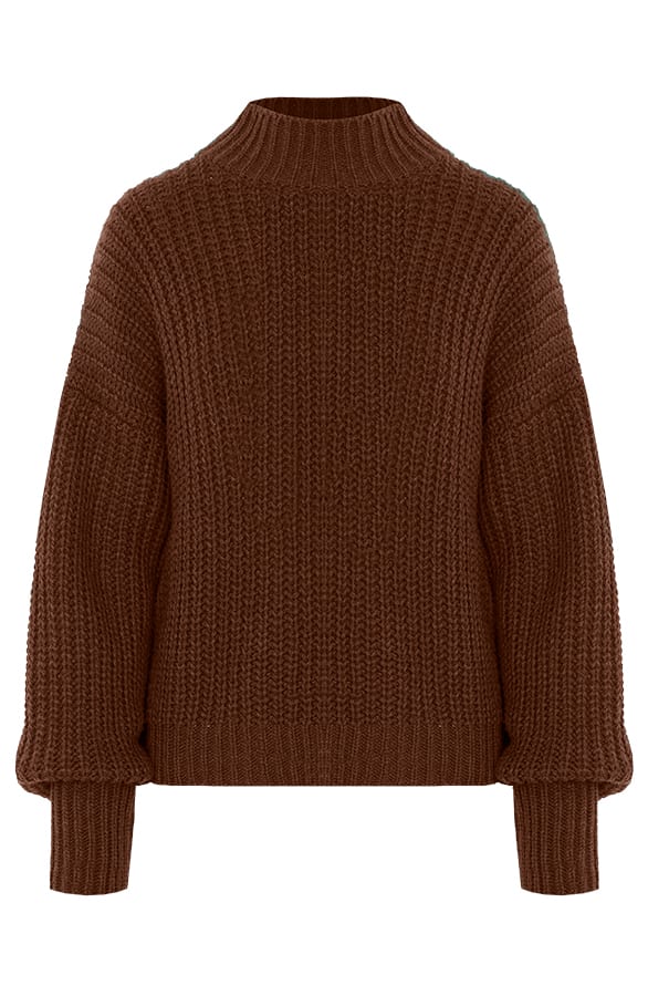 Oversized Gebreide Trui Laureen Bruin – shoparchief — foto 7