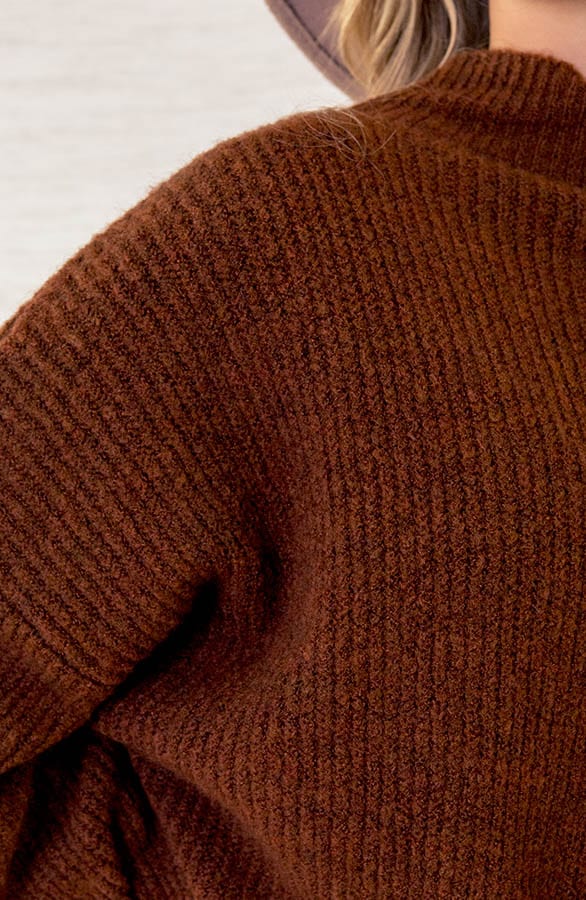 Oversized Gebreide Trui Leona Cognac – shoparchief — foto 4