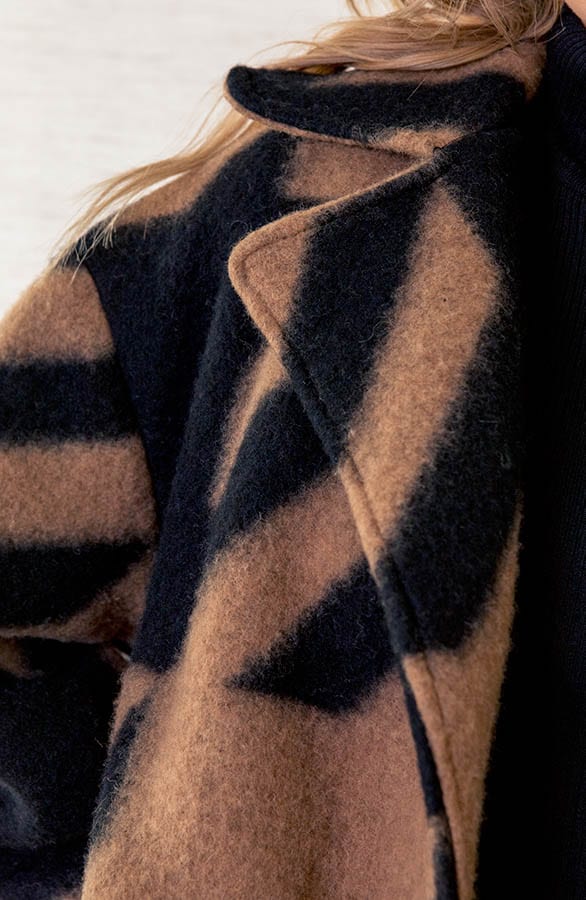 Oversized Jas Geblokt Rosa Camel – shoparchief — foto 5