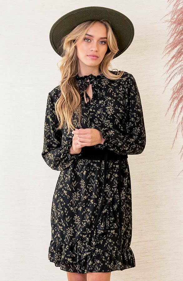 Overslag Bloemen Jurk Natali Army – shoparchief — foto 2