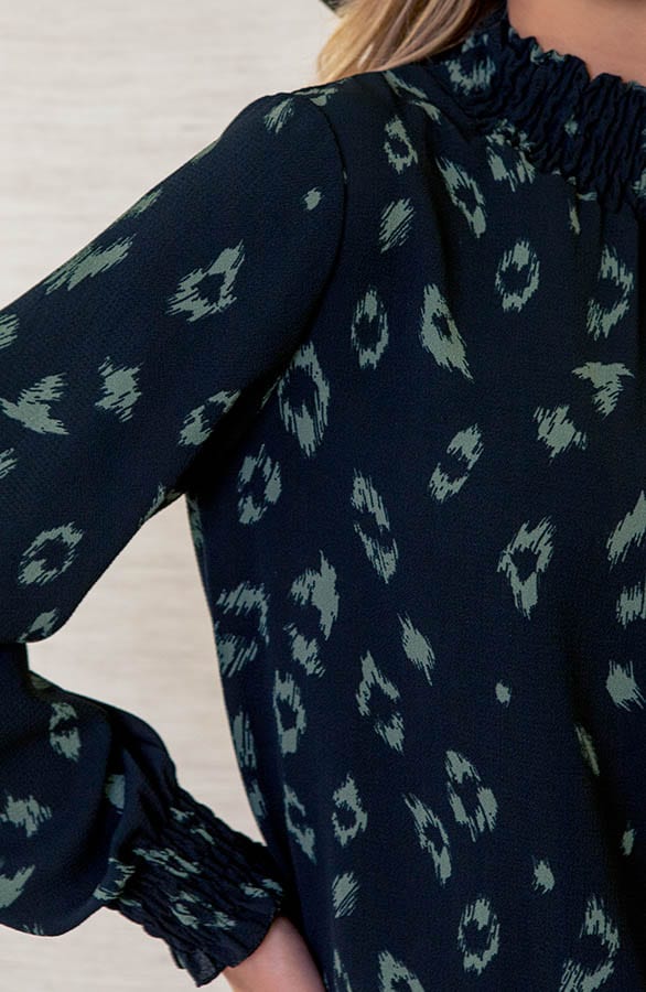 Col Blouse Met Panterprint Philley Army – shoparchief — foto 5