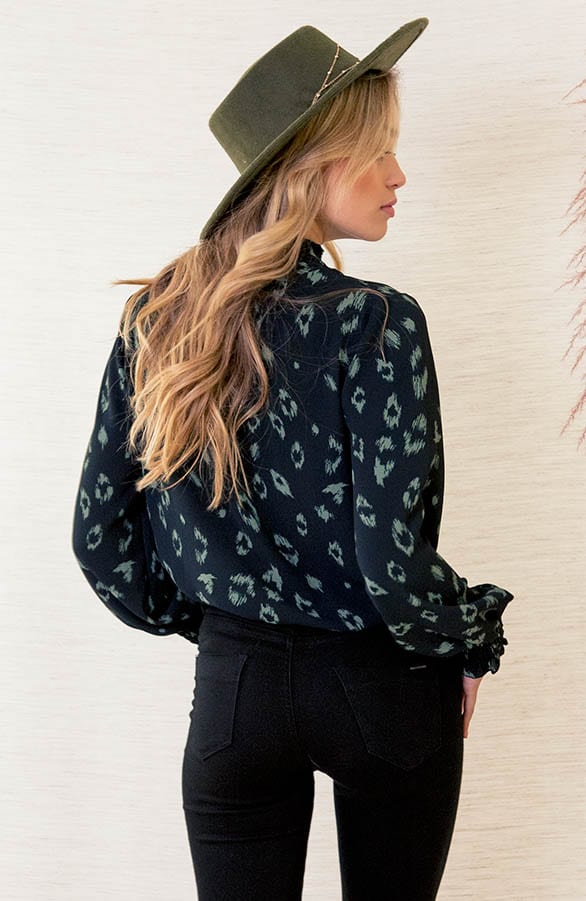 Col Blouse Met Panterprint Philley Army – shoparchief — foto 4