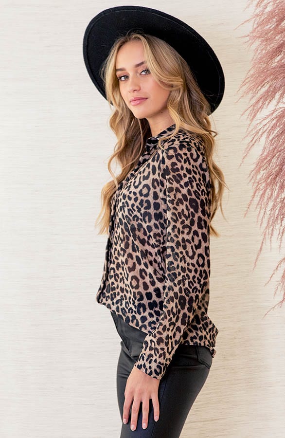 Panterprint Blouse Elisa Camel – shoparchief — foto 3