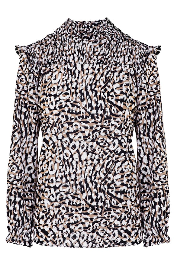 Panterprint Blouse Met Col Grace Beige – shoparchief — foto 6